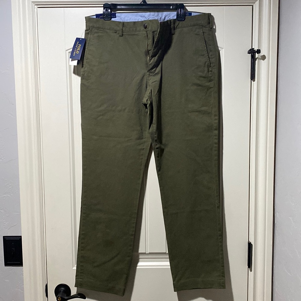 Brand New Never worn Polo Ralph Lauren Green Chino pants Stretch Straight Fit